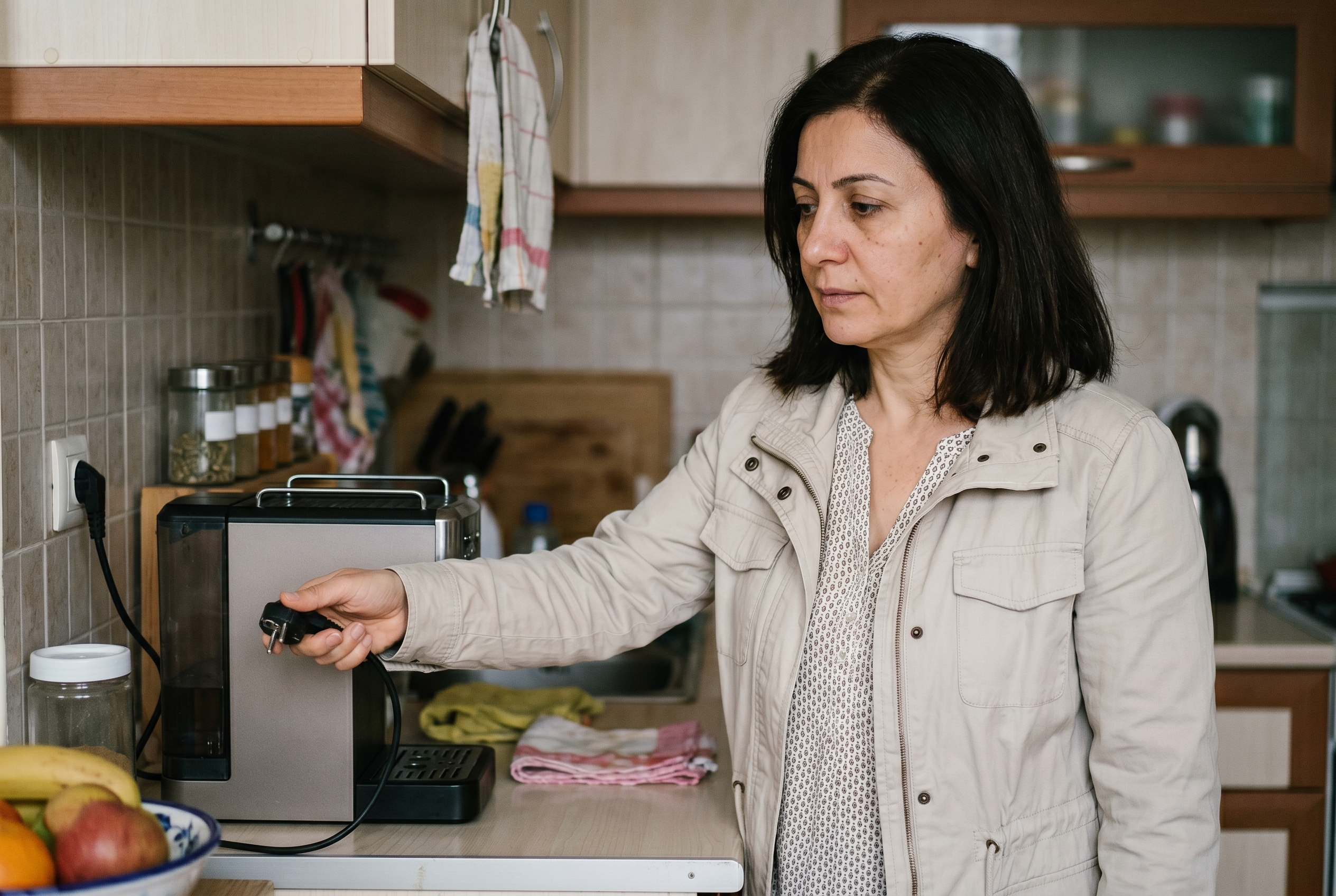 Evde enerji tasarrufu yapan kişi